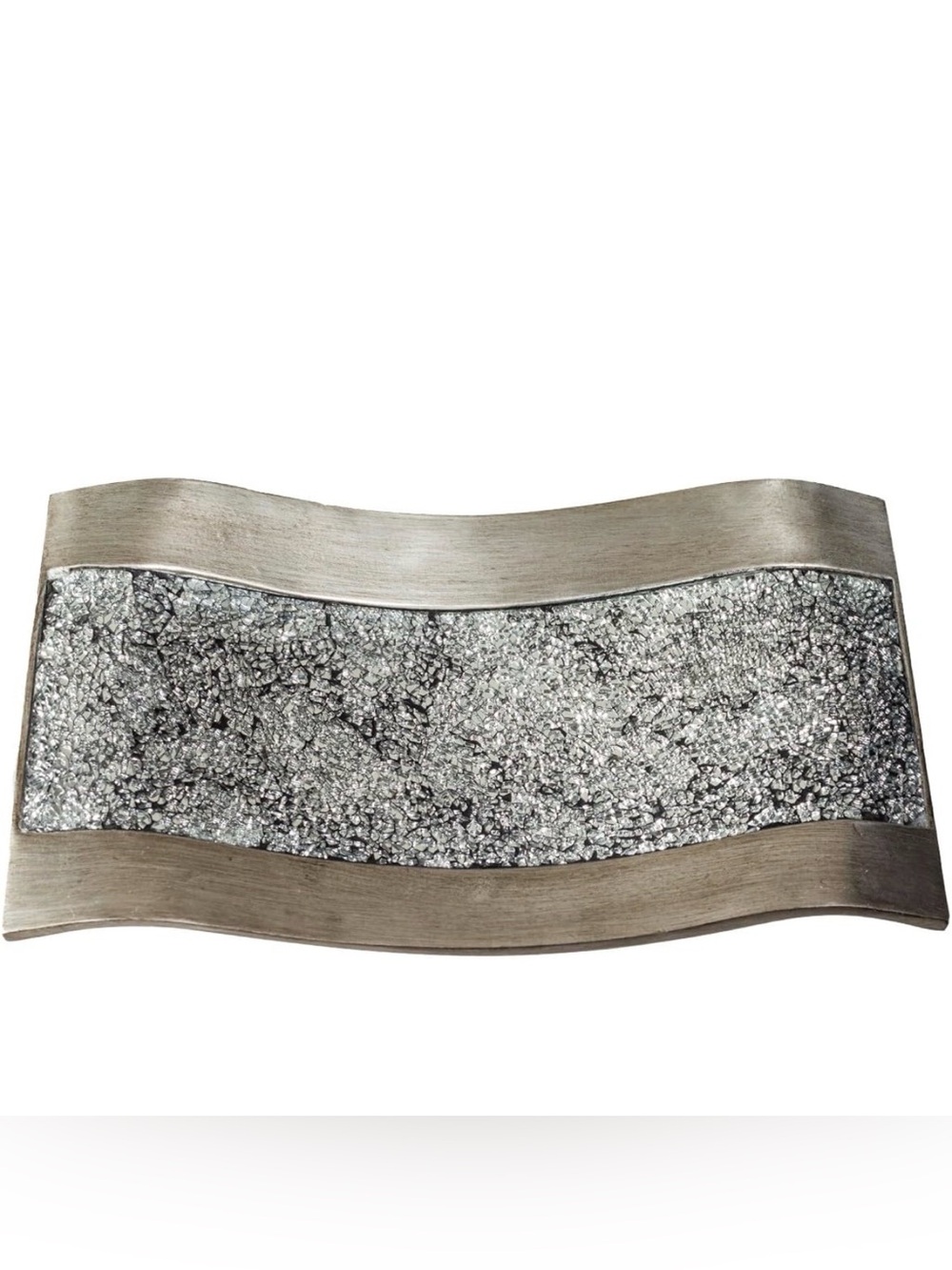 Creative Scents Schonwerk Silver Centerpiece for Dining Room - Crackled Mosaic D